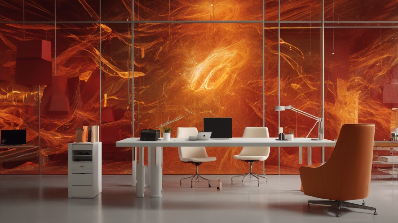 a 3d ai image of an abstract office