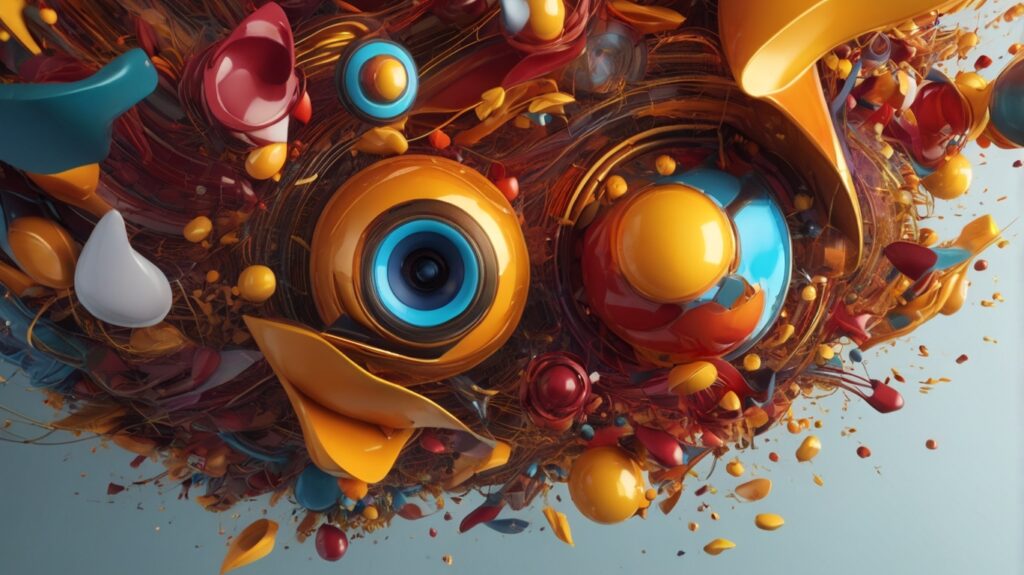 a 3d ai illustration of abstract social media